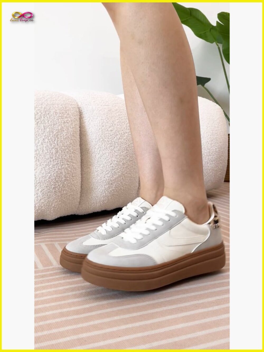 Platform Sneakers with Memory Foam Insole Lightweight Non-Slip Fashion Lace Up - Picture 7 of 7